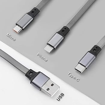 Amazon.co.jp: 充電ケーブル 巻き取り USB A to 4 in 1 充電
